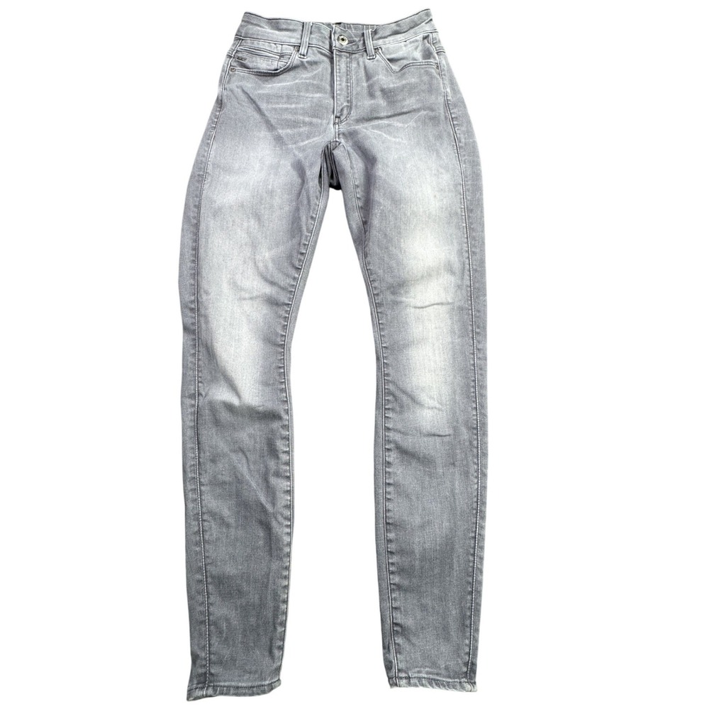 G Star Raw Shape High Super Skinny Jeans Womens 27 Gray Denim Faded‎ D07113